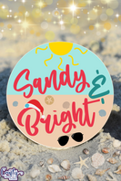 Beach Christmas Round SVG, Sandy And Bright