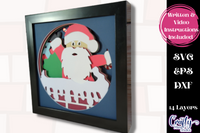 Santa In Chimney 3D Shadow Box File