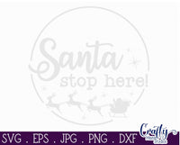 Santa Stop Here Funny Round