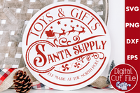 Santa Supply Company Christmas Round Sign