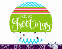 Seasons Greetings Mix And Match Round SVG