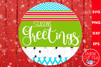 Seasons Greetings Mix And Match Round SVG