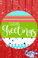 Seasons Greetings Mix And Match Round SVG