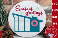 Seasons Greetings Mid Century Modern Sign