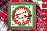 Seasons Greetings Retro Christmas Sign