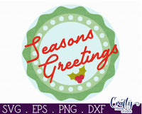 Seasons Greetings Round Retro Sign