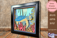 Sea Turtle 3D Shadow Box File