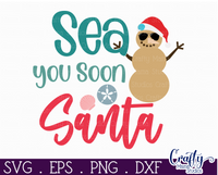 Sea You Soon Santa Round Beach Sign