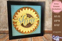 Sunflower Shine 3D Shadow Box File