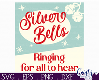 Silver Bells Retro Christmas Sign