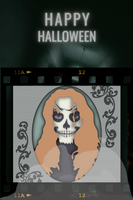 Skeleton Girl Halloween 3D Shadow Box File