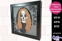 Skeleton Girl Halloween 3D Shadow Box File