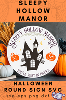 Sleepy Hollow Manor Round Svg