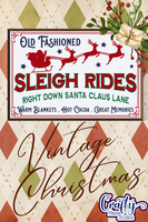 Sleigh Rides Vintage Christmas Sign