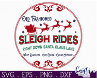 Sleigh Rides Vintage Christmas Round Sign