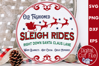 Sleigh Rides Vintage Christmas Round Sign