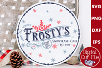 Frosty's Snowflake Cafe Vintage Round Sign