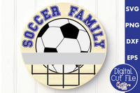 Soccer Family Round Sign Svg