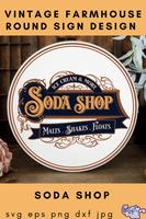 Soda Shop Round Svg