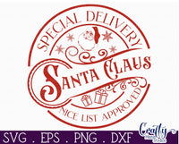 Santa's Special Delivery Christmas Round Sign