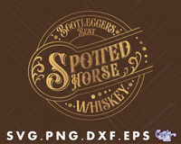 Spotted Horse Whiskey Round Sign Svg