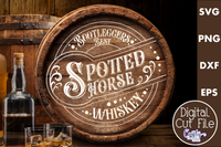 Spotted Horse Whiskey Round Sign Svg