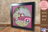 Flower Truck 3D Shadow Box File