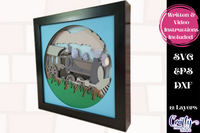 Steam Train 3D Shadow Box File