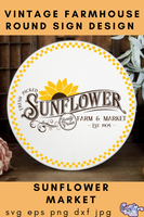 Sunflower Market Round Svg