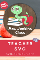 Teacher Door Hanger | Bookworm