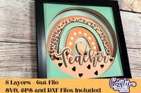 Teacher Boho Rainbow 3D Shadow Box File