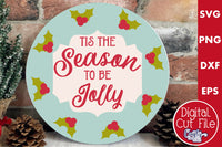 Tis The Season Round Retro Christmas Sign