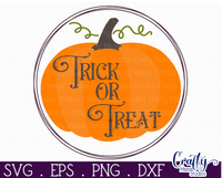 Trick Or Treat Round Sign Svg