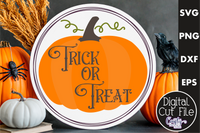 Trick Or Treat Round Sign Svg