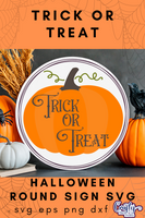 Trick Or Treat Round Sign Svg