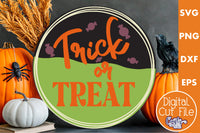 Round Retro Halloween Svg, Trick Or Treat