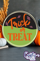 Round Retro Halloween Svg, Trick Or Treat