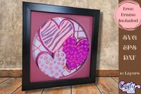 Triple Heart 3D Shadow Box File