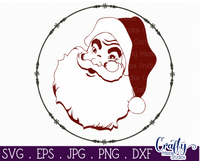 Vintage Santa Claus Round SVG