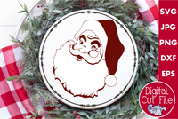 Vintage Santa Claus Round SVG