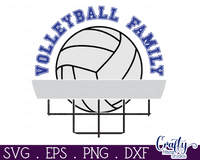 Volleyball Family Round Sign Svg