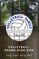 Volleyball Family Round Sign Svg