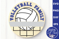 Volleyball Family Round Sign Svg