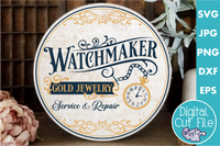 Watchmaker Shop Round Svg