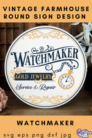 Watchmaker Shop Round Svg