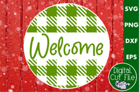 Welcome Buffalo Plaid Round SVG