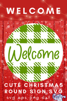 Welcome Buffalo Plaid Round SVG