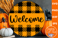 Welcome Halloween Round Svg