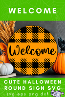 Welcome Halloween Round Svg