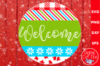 Welcome Mix And Match Christmas Round SVG